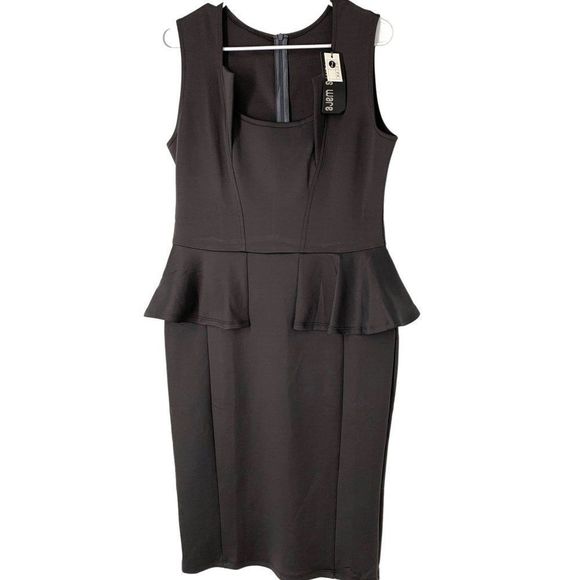 Tom’s Ware Dresses & Skirts - Women’s Tom’s ware grey size large peplum scuba dress sleeveless stretch 5710